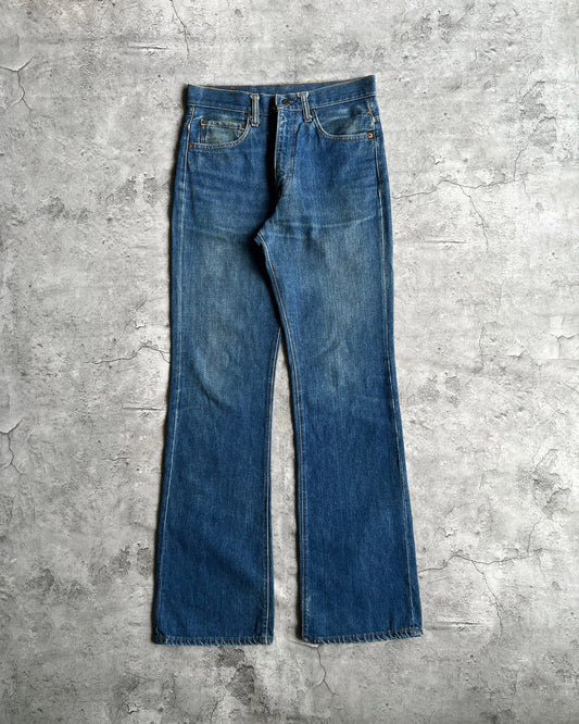 1970S DARK WASHED SINGLE STITCHED LEVI'S 517 BOOTCUT JEANS (30X32)