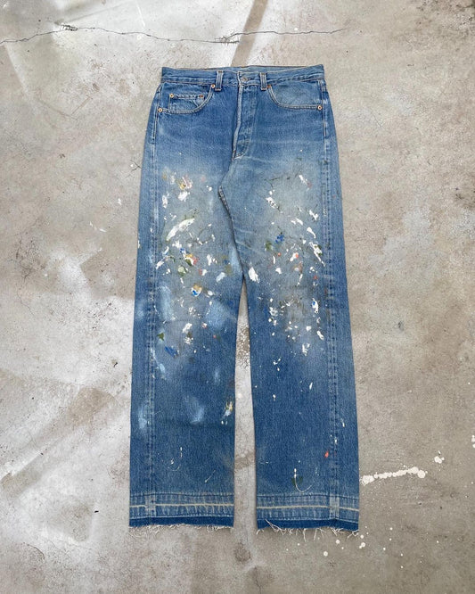 1980s Levi’s 501 Released Hem Painted Jeans