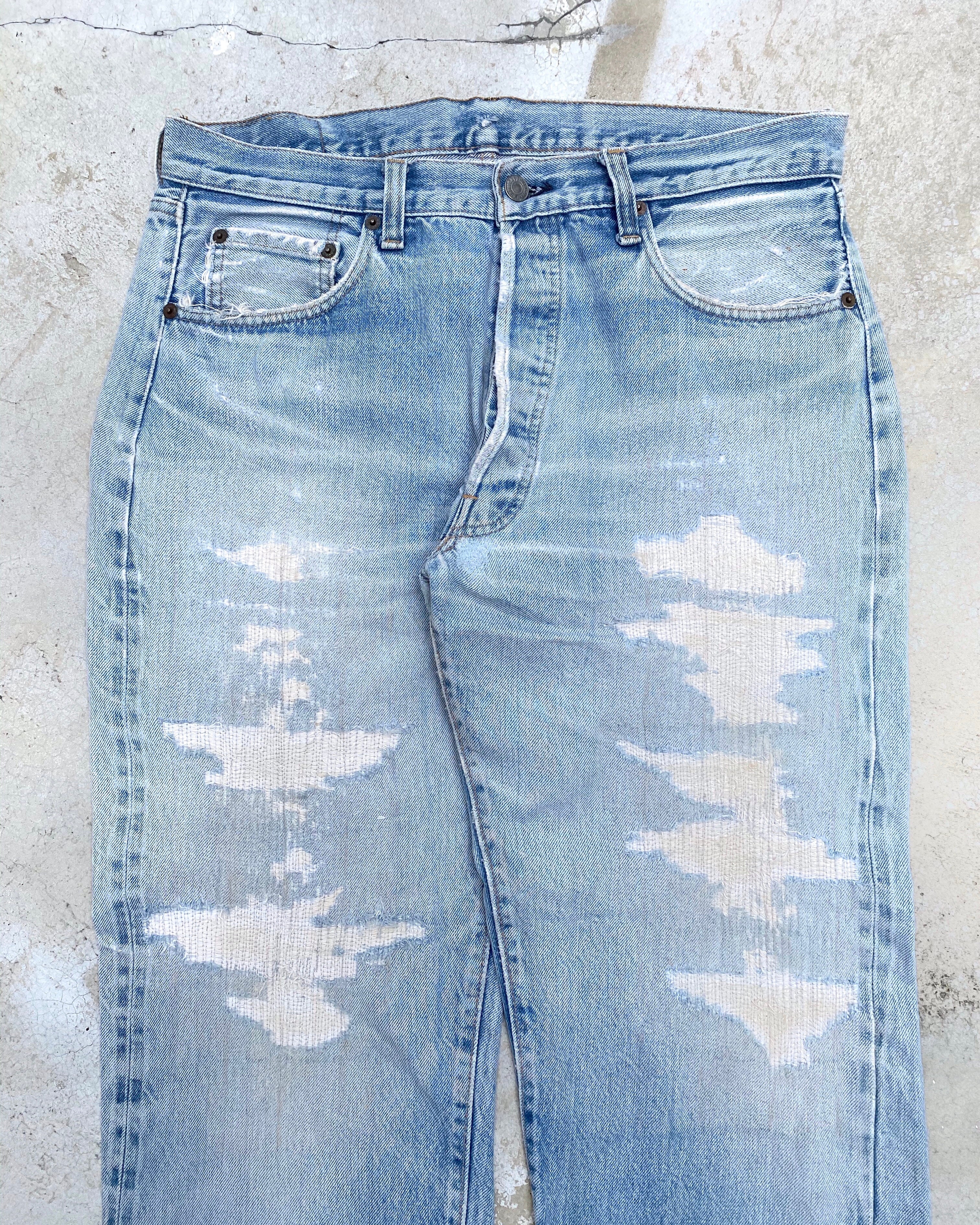1970S LEVI’S 501 REPAIRED SELVEDGE JEANS (34X32)