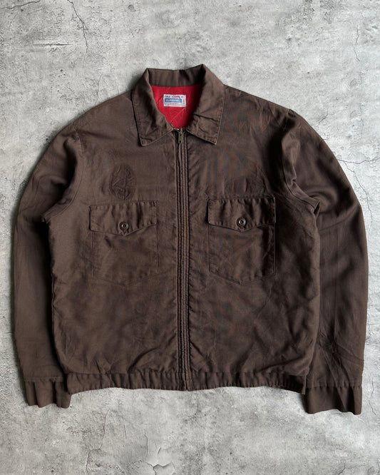 1970S BROWN CLAYTON DOUBLE POCKET WORK JACKET (L)