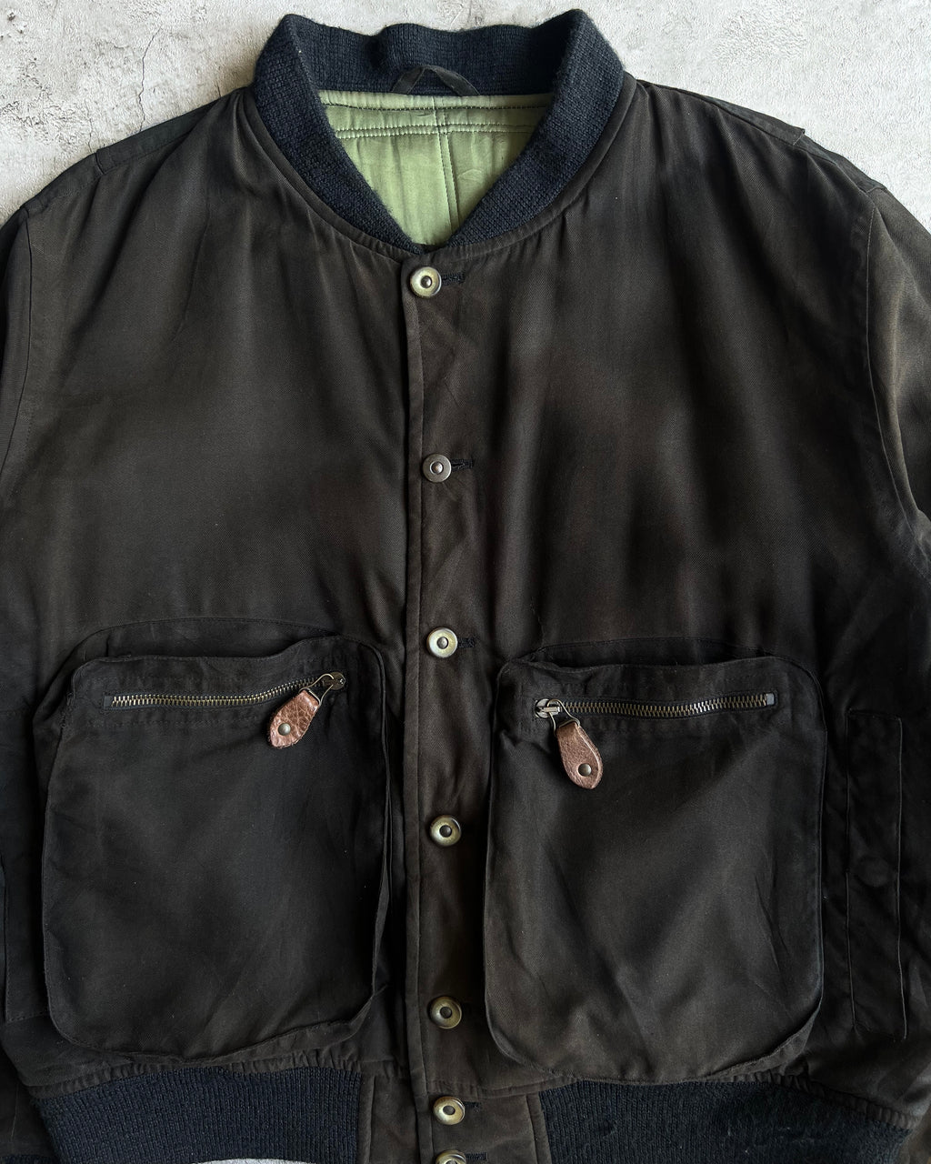 1980S SUN FADED GIORGIO ARMANI DOUBLE POCKET HARRINGTON JACKET (L)