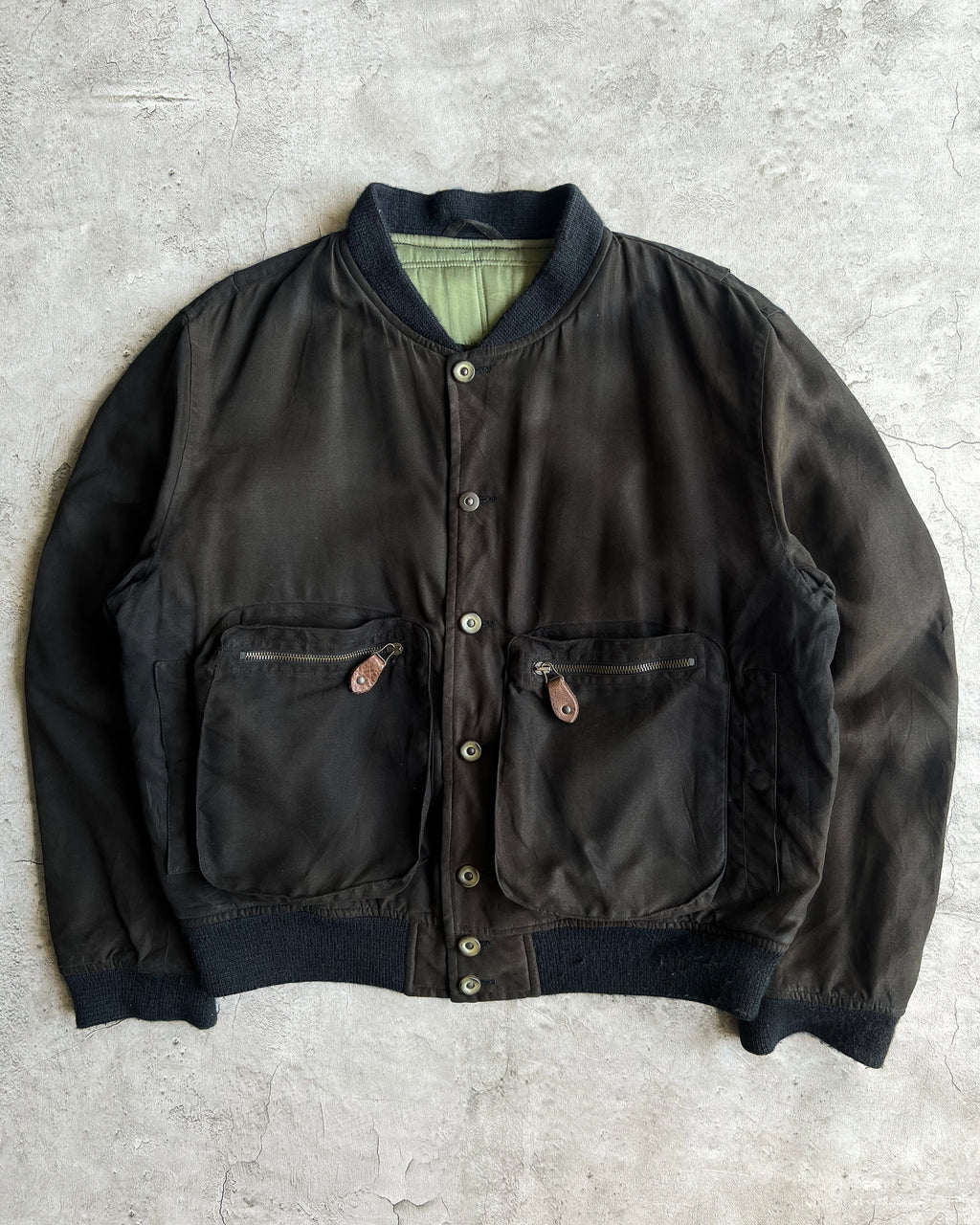 1980S SUN FADED GIORGIO ARMANI DOUBLE POCKET HARRINGTON JACKET (L)