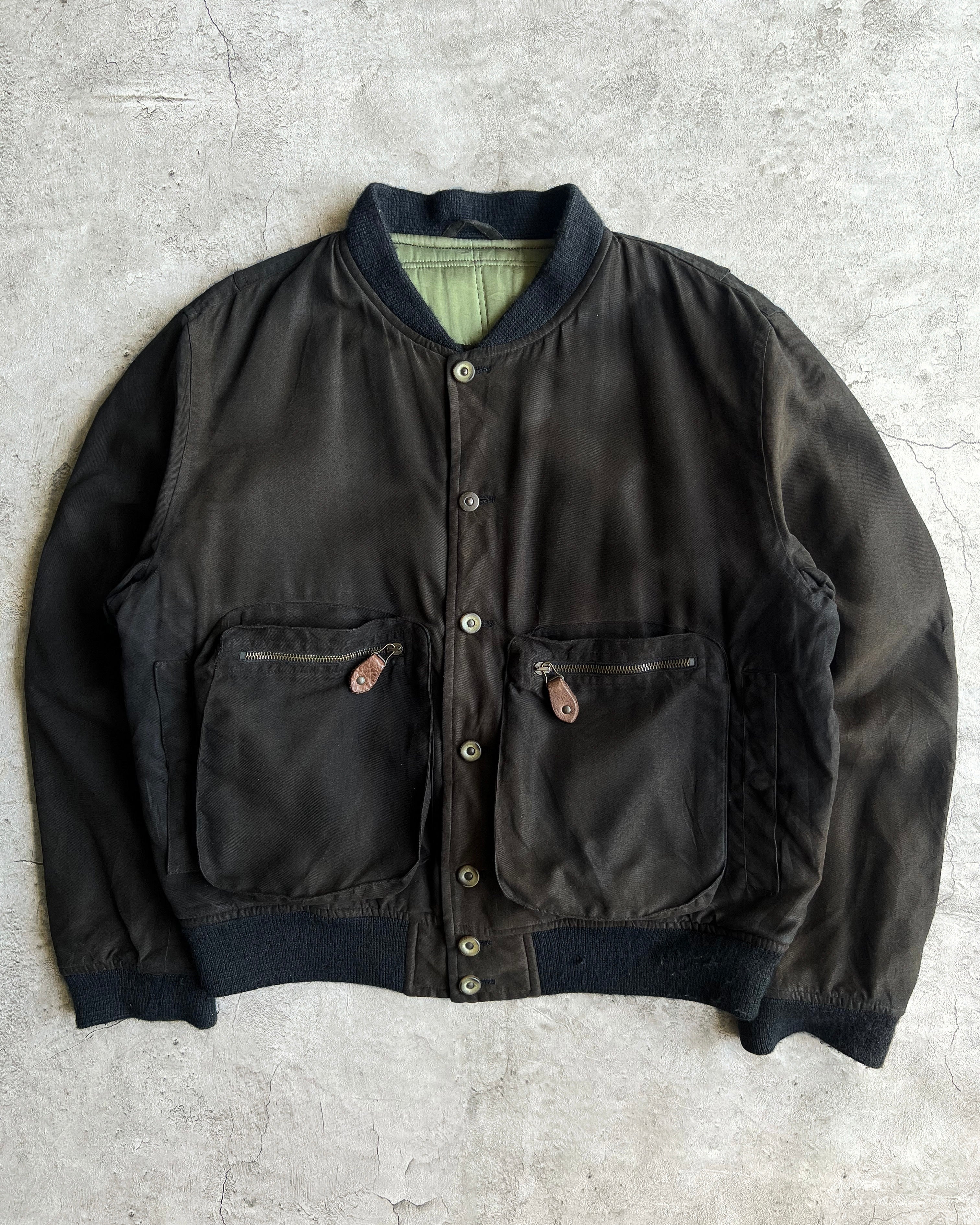 1980S SUN FADED GIORGIO ARMANI DOUBLE POCKET HARRINGTON JACKET (L)