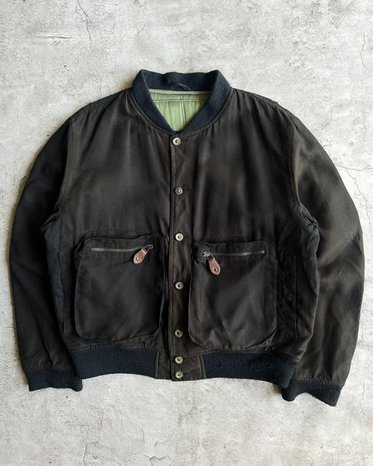 1980S SUN FADED GIORGIO ARMANI DOUBLE POCKET HARRINGTON JACKET (L)