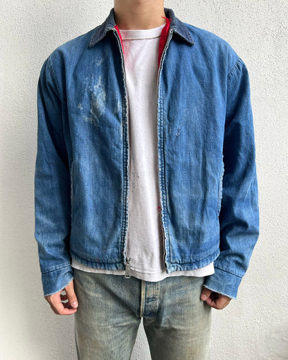 1970S FADED BIG MAC JCPENNEY DENIM WORK JACKET (L)