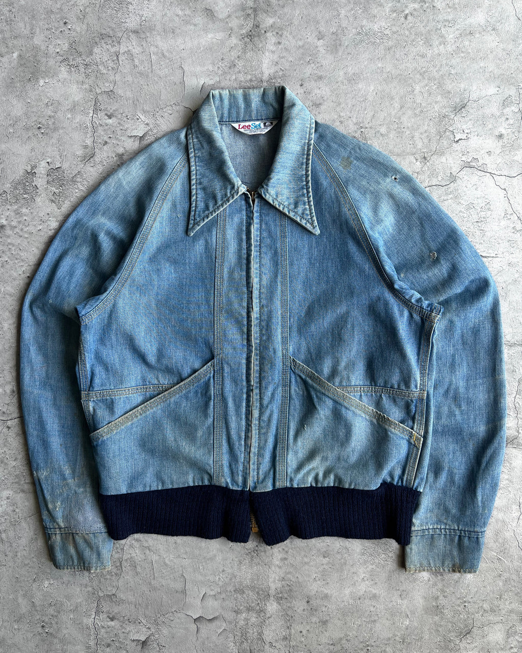 1970S LEE SANFORIZED DENIM WORK RAGLAN JACKET (S-L)