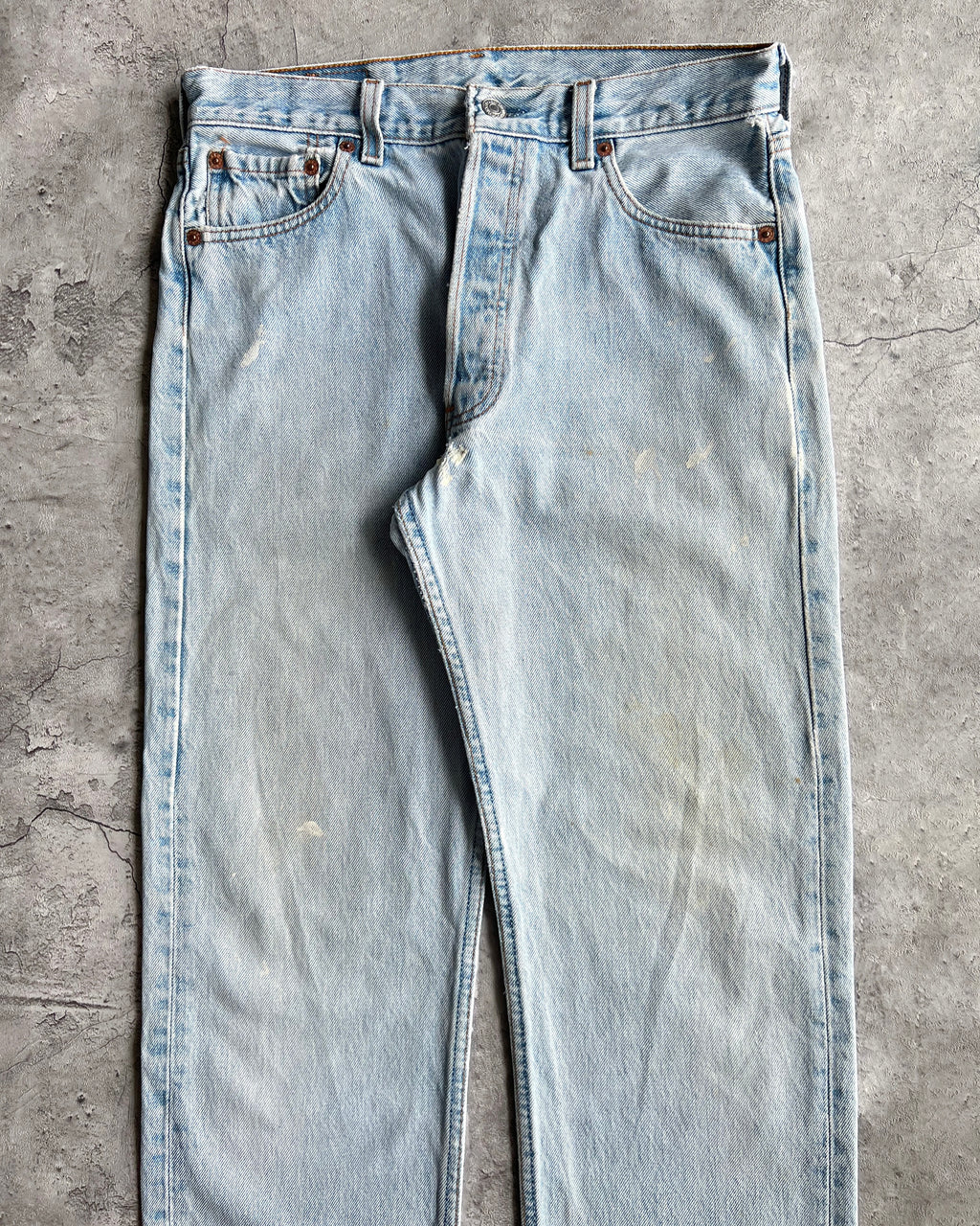 1990S LIGHT WASHED PAINTED LEVI'S 501 JEANS (30X30)
