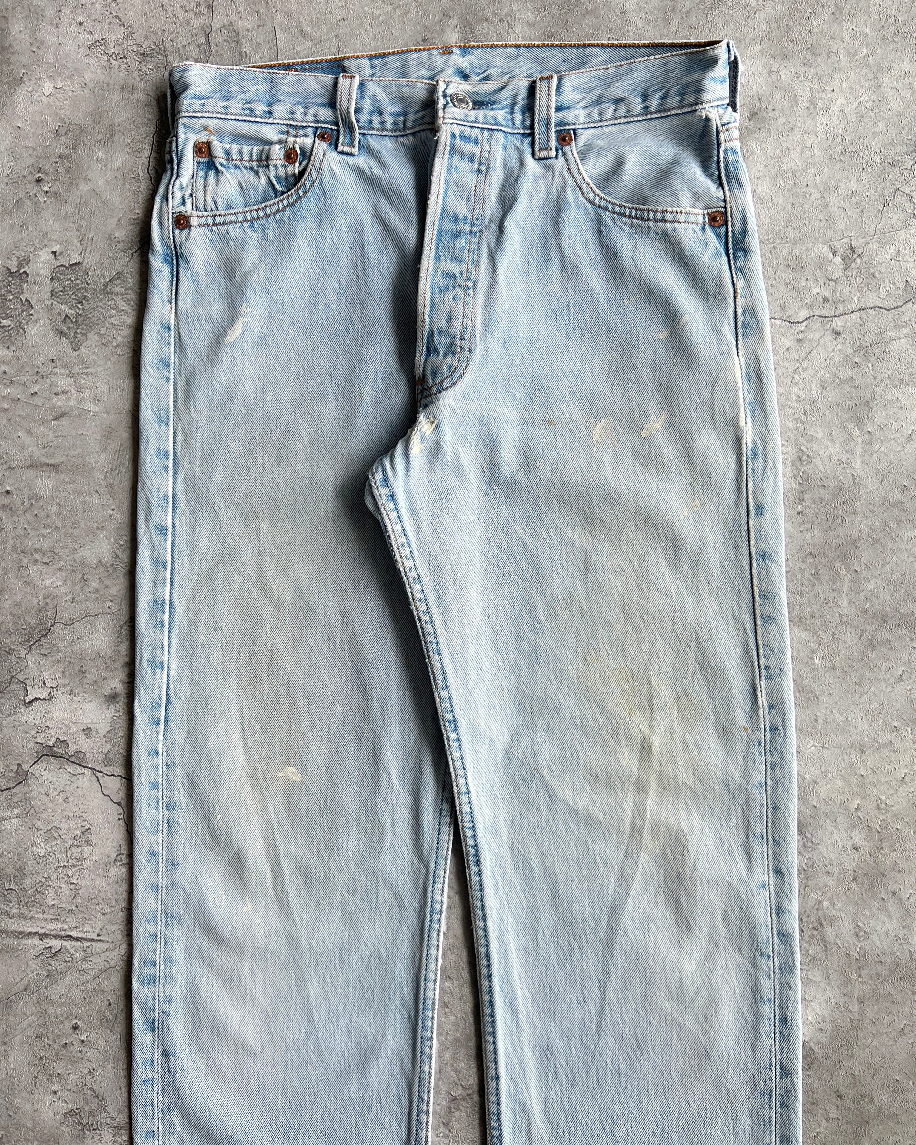 1990S LIGHT WASHED PAINTED LEVI'S 501 JEANS (30X30)