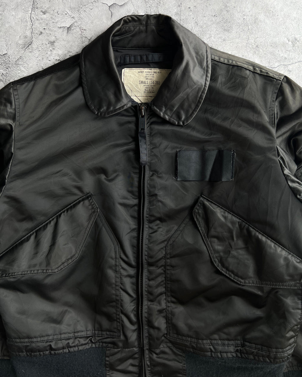 1980S BLACK CWU-45 USAF FLIGHT JACKET (S-L)