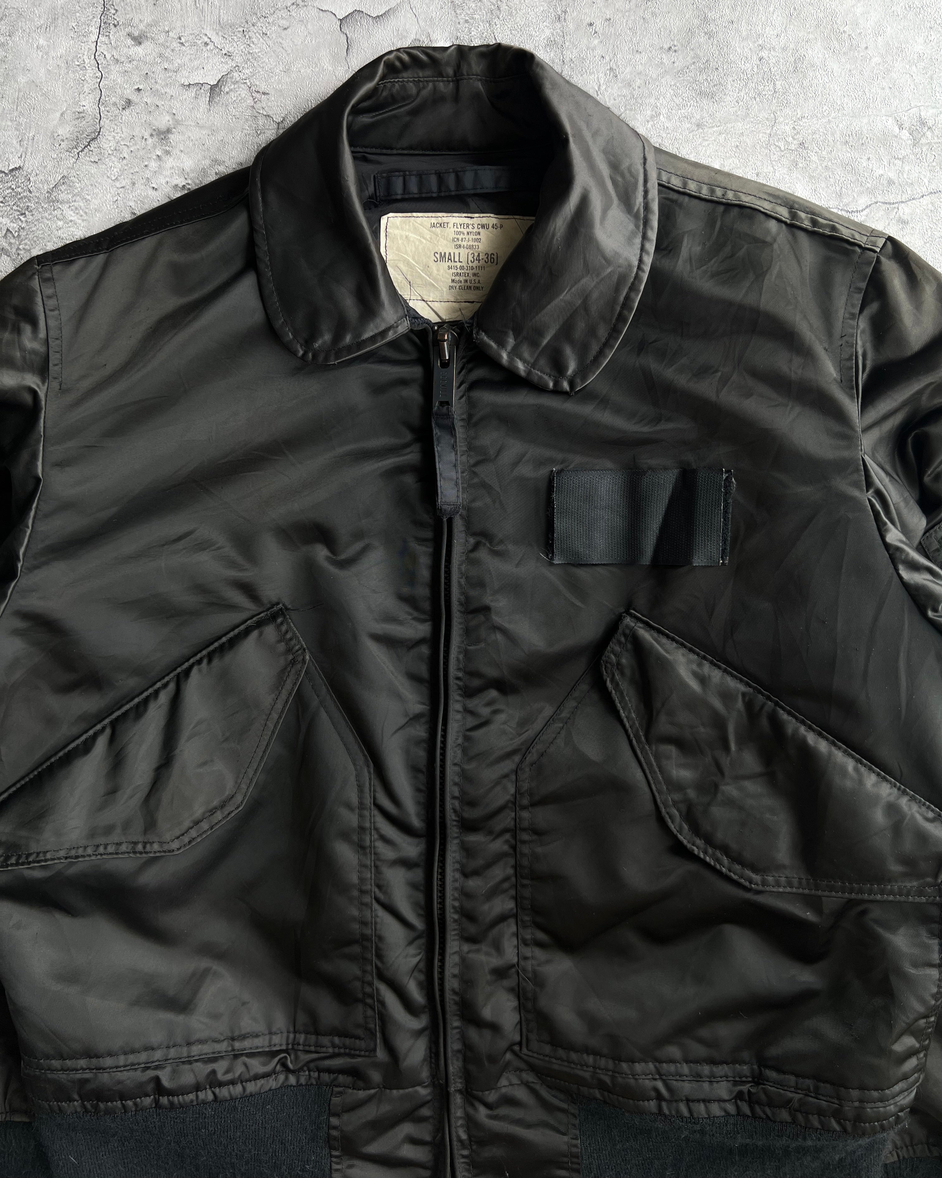 1980S BLACK CWU-45 USAF FLIGHT JACKET (S-L)