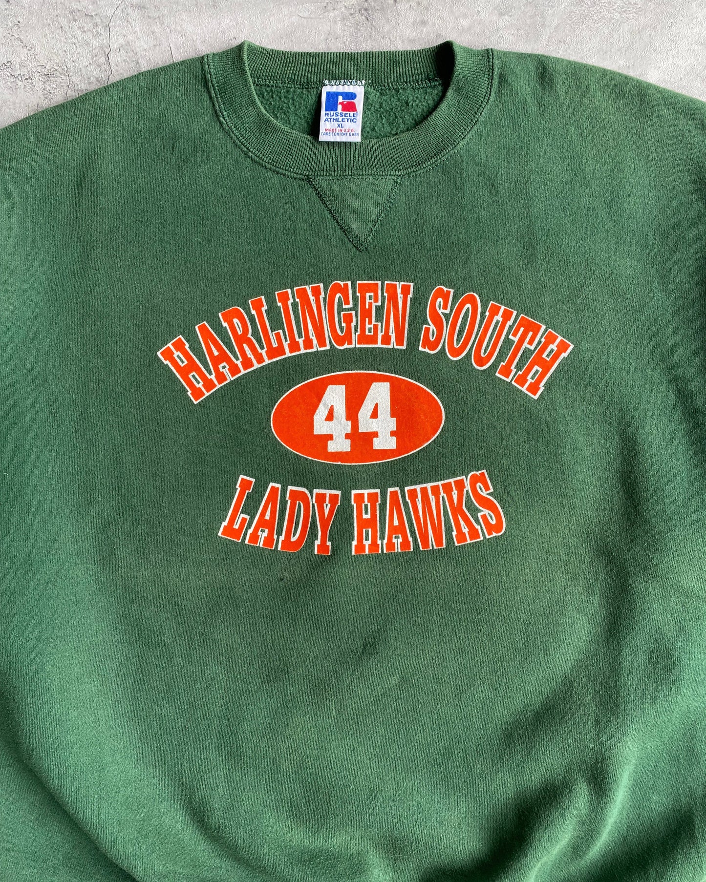 1990S 'HARLINGEN SOUTH LADY HAWKS' RUSSELL SWEATSHIRTS (XL)