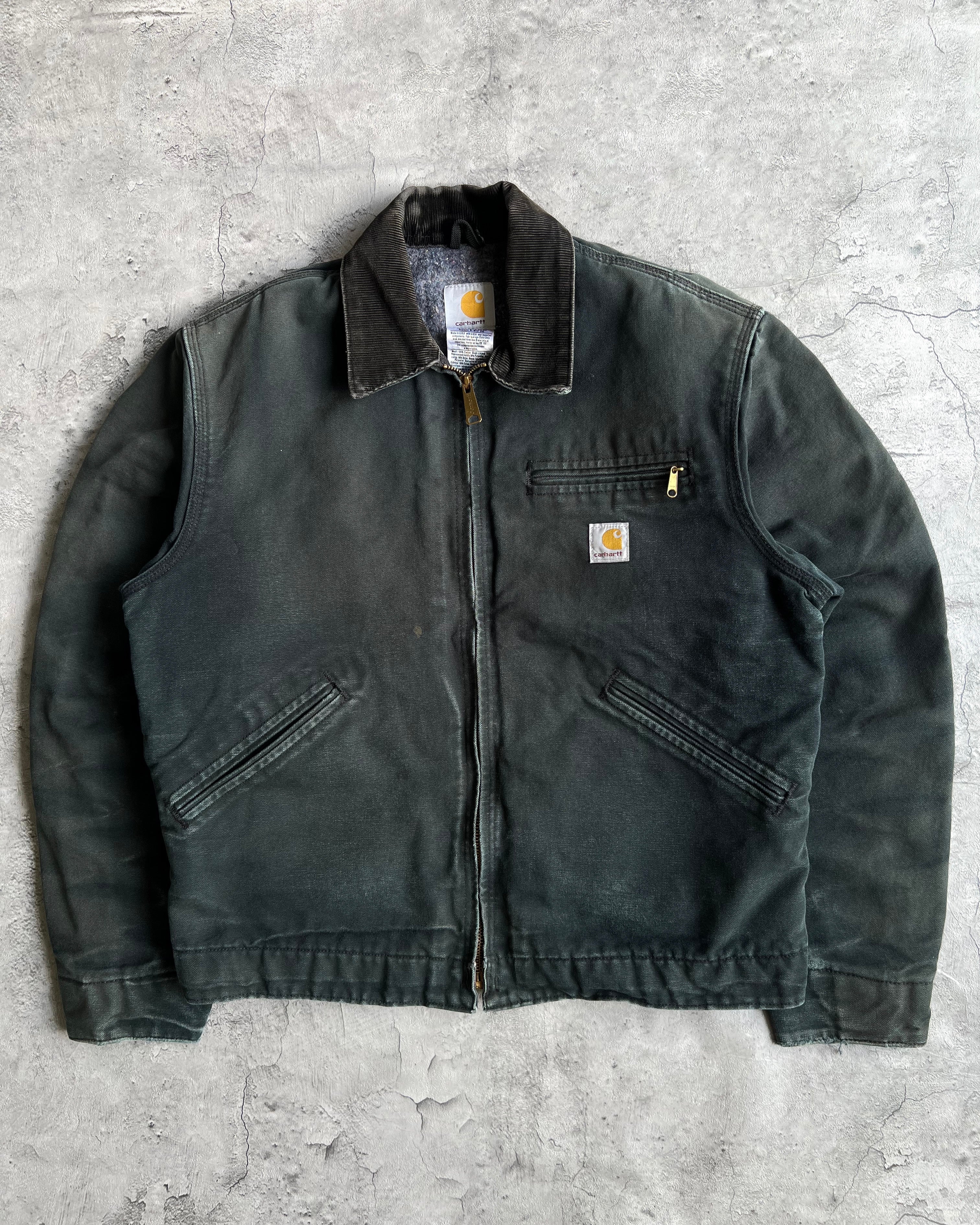 1990S FADED BLACK CARHARTT DETROIT JACKET (M/L)