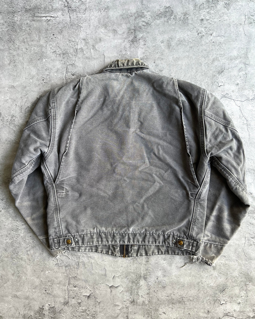 1990S FADED GREY CARHARTT DETROIT JACKET (M)