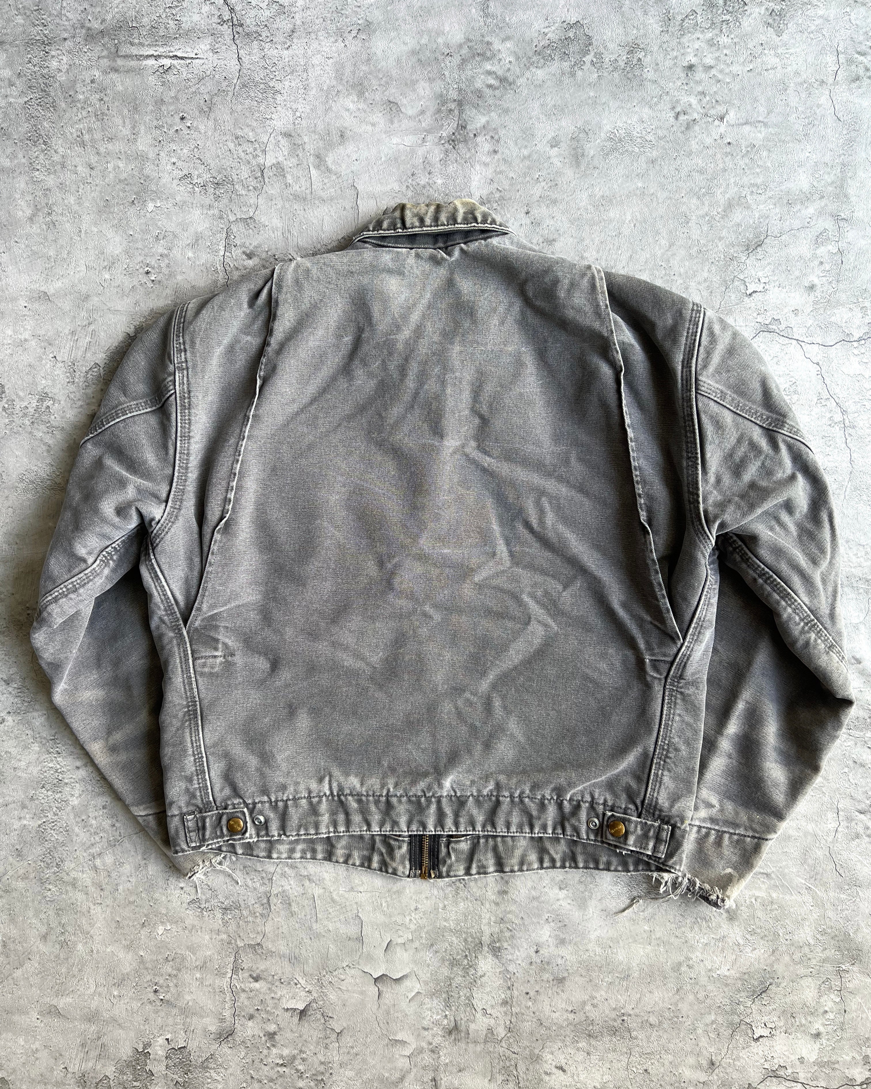 1990S FADED GREY CARHARTT DETROIT JACKET (M)