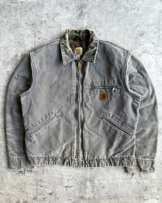 1990S FADED GREY CARHARTT DETROIT JACKET (M)