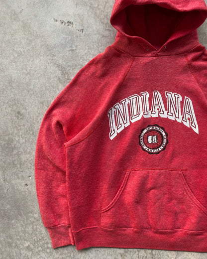 1980S FADED RED 'INDIANA' BASSETT WALKER RAGLAN HOODIE (S-L)