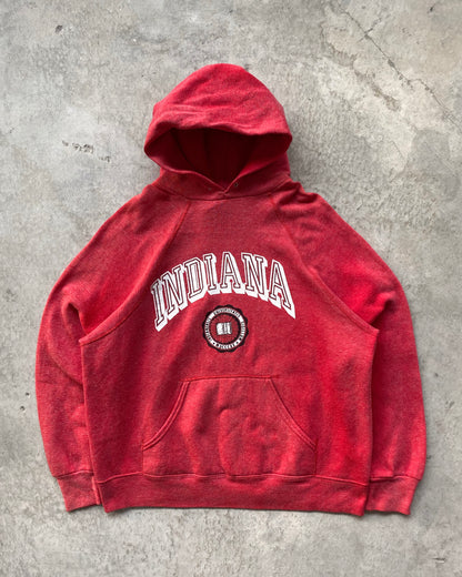 1980S FADED RED 'INDIANA' BASSETT WALKER RAGLAN HOODIE (S-L)