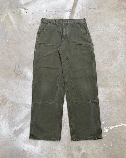 1990s Faded Olive Carhartt Double Knee Pants