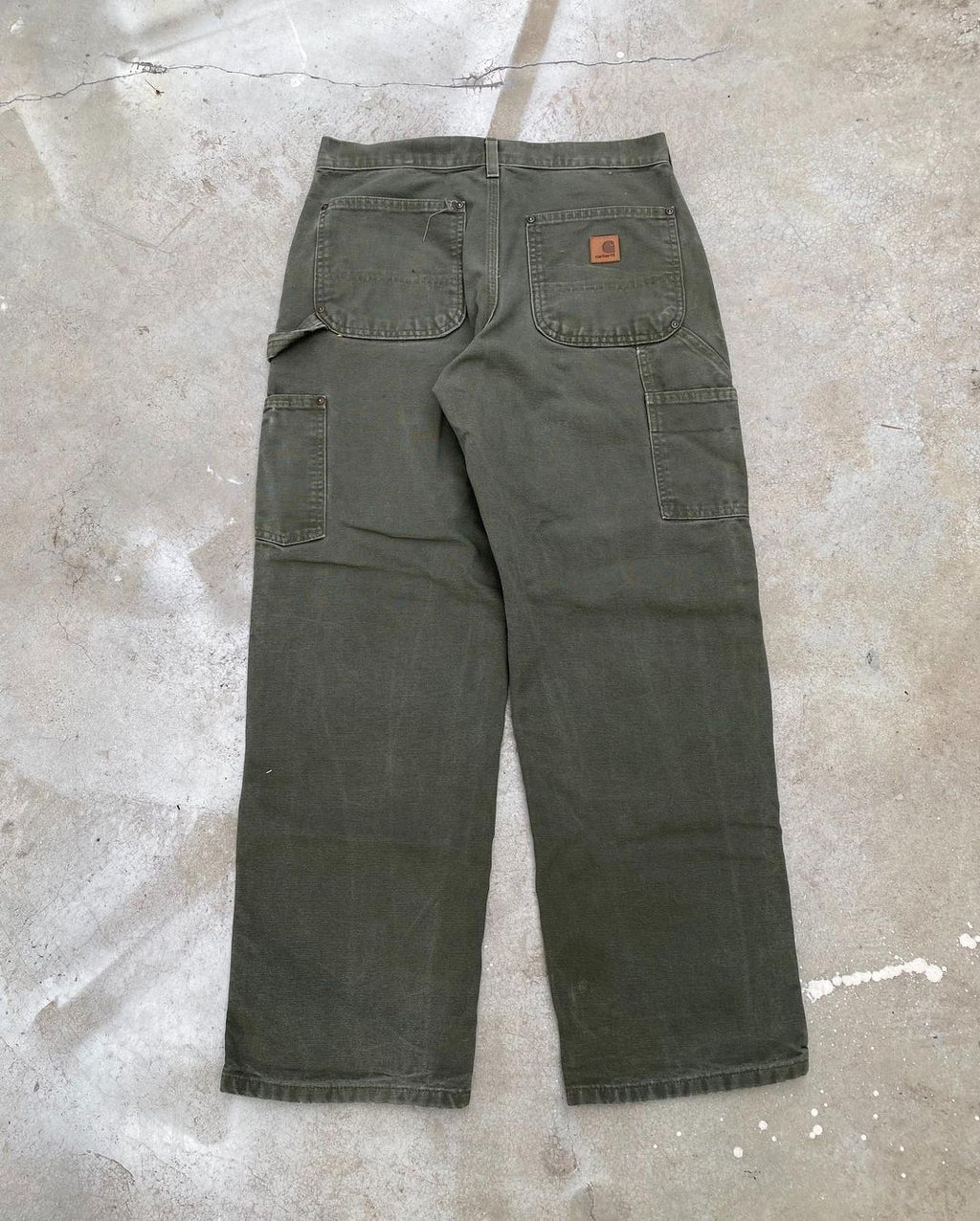 1990s Faded Olive Carhartt Double Knee Pants