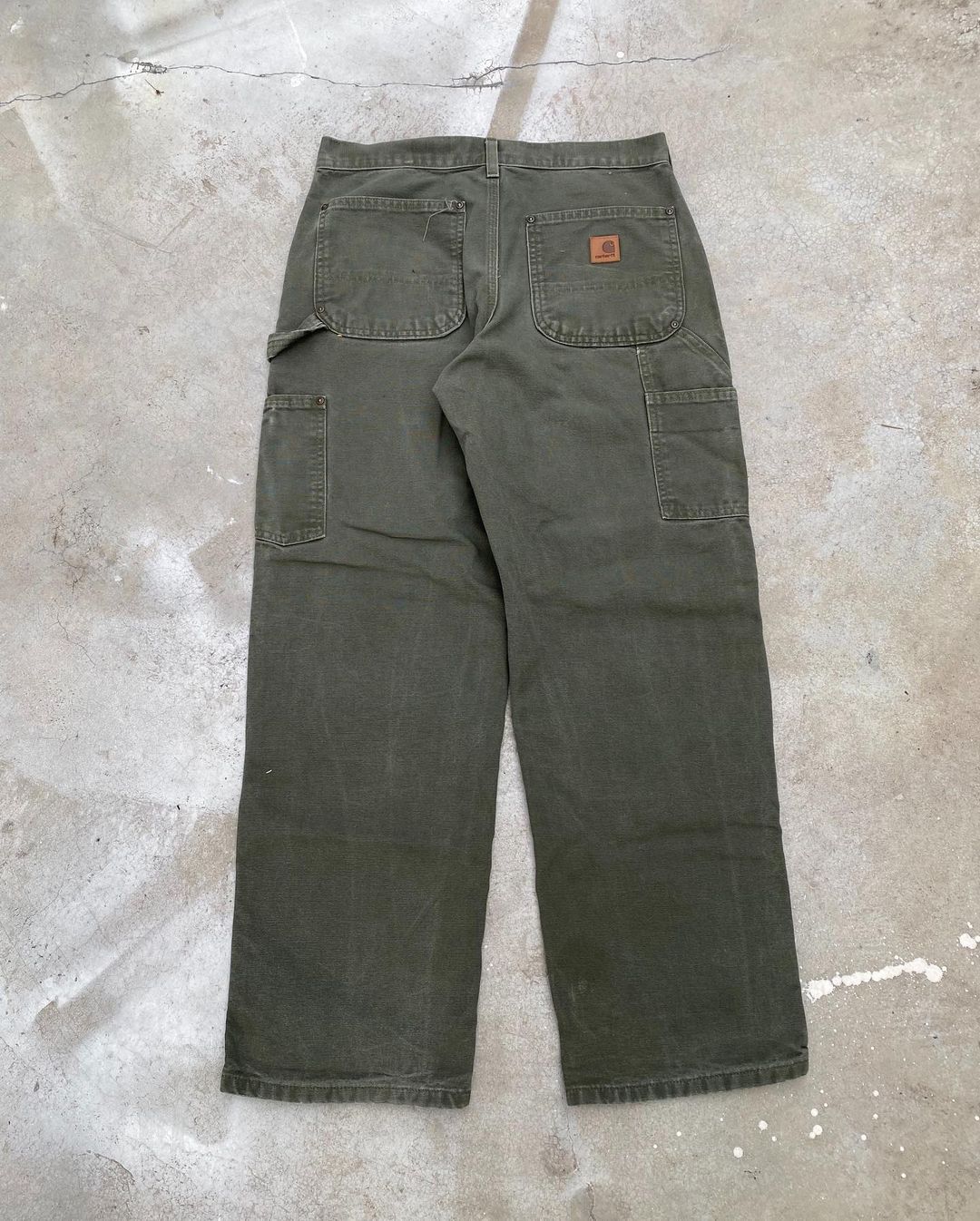1990s Faded Olive Carhartt Double Knee Pants