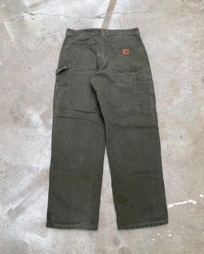 1990s Faded Olive Carhartt Double Knee Pants