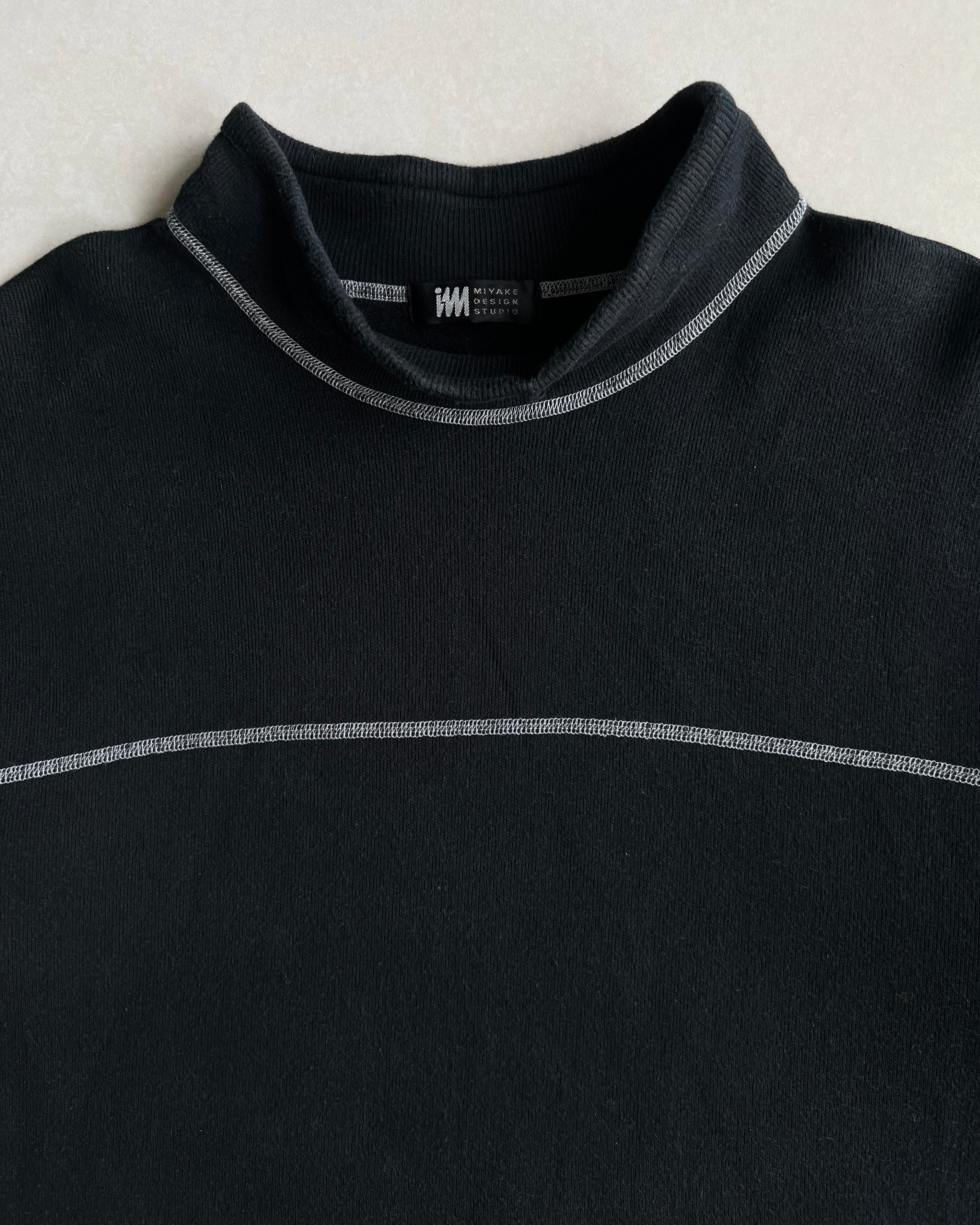 1990S ISSEY MIYAKE CONTRAST STITCH MOCK NECK SWEATSHIRT (L)