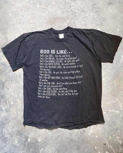 1990S “GOD IS LIKE...” FADED BLACK TEE (XL)