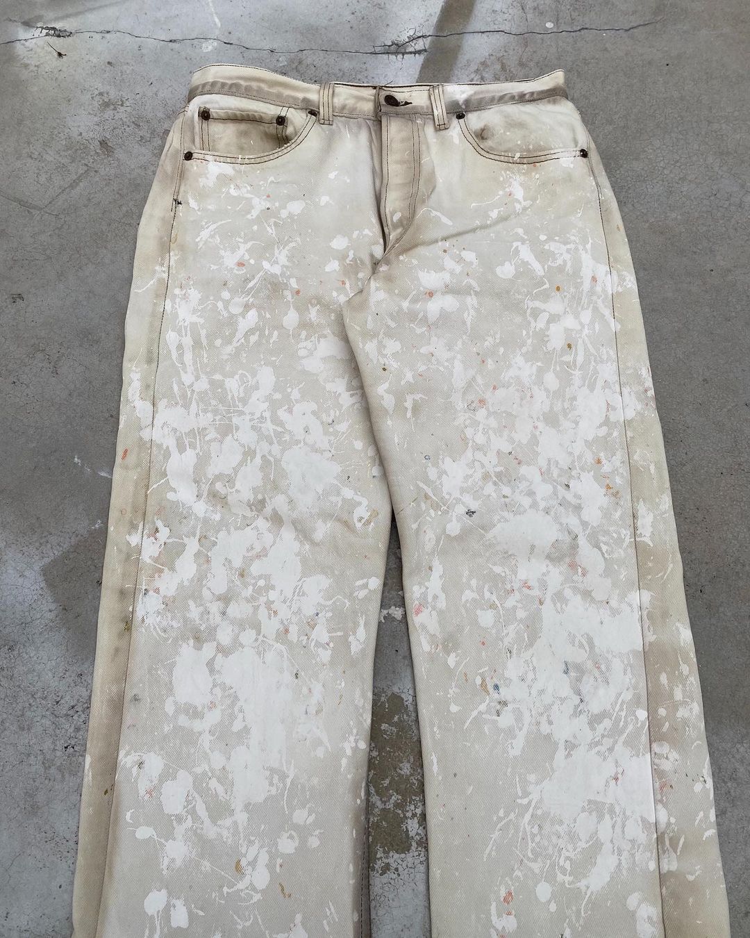 1980s Bleached/Painted Levi’s 501 Jeans