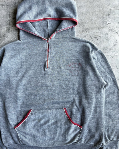 1970S RUSSELL HEATHER GRAY HALF ZIP HOODIE (M/L)