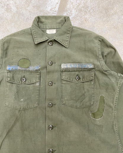 1970s US Army OG-107 Repaired Shirt