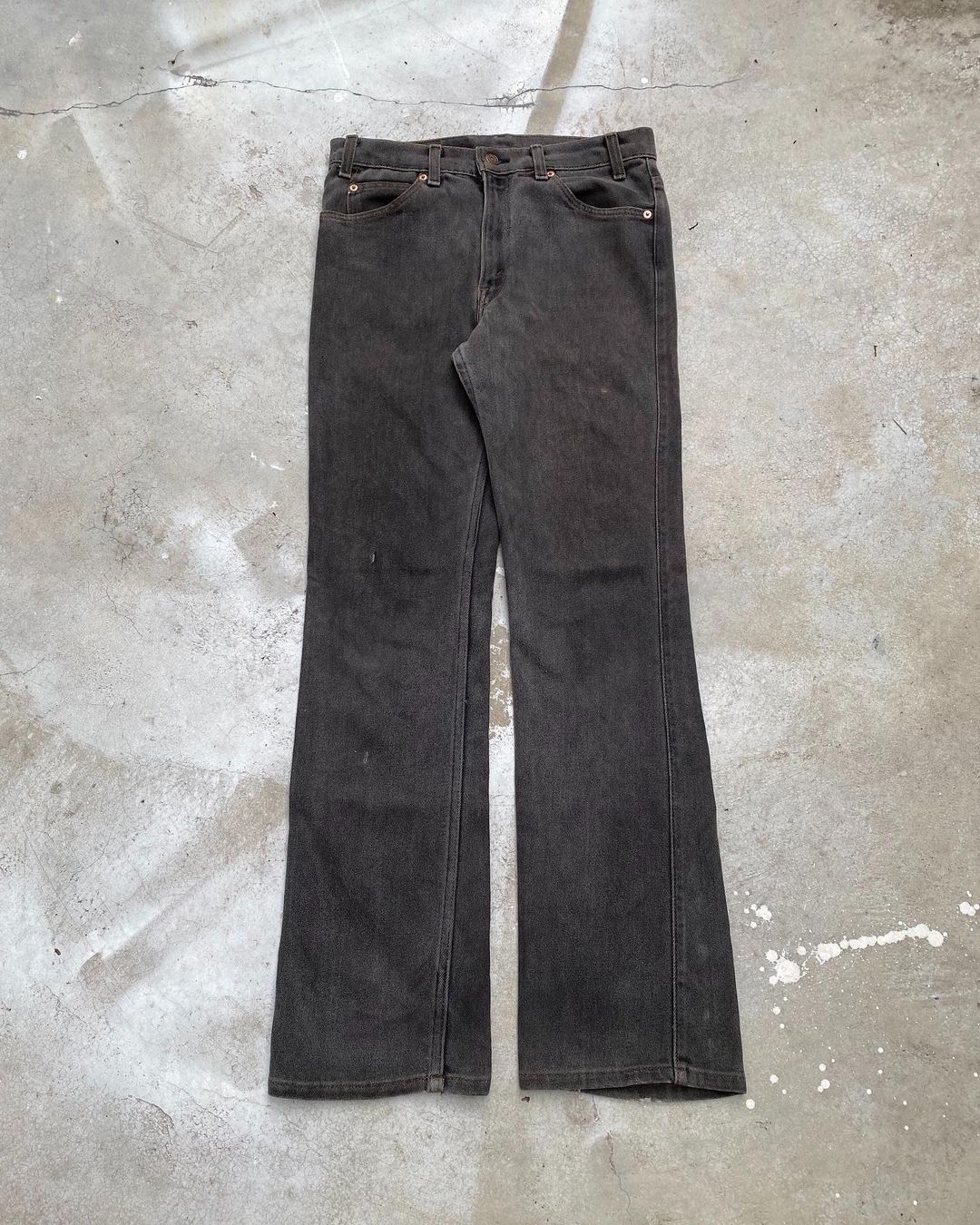 1980s Faded Black Levi’s 517 Flared Jeans