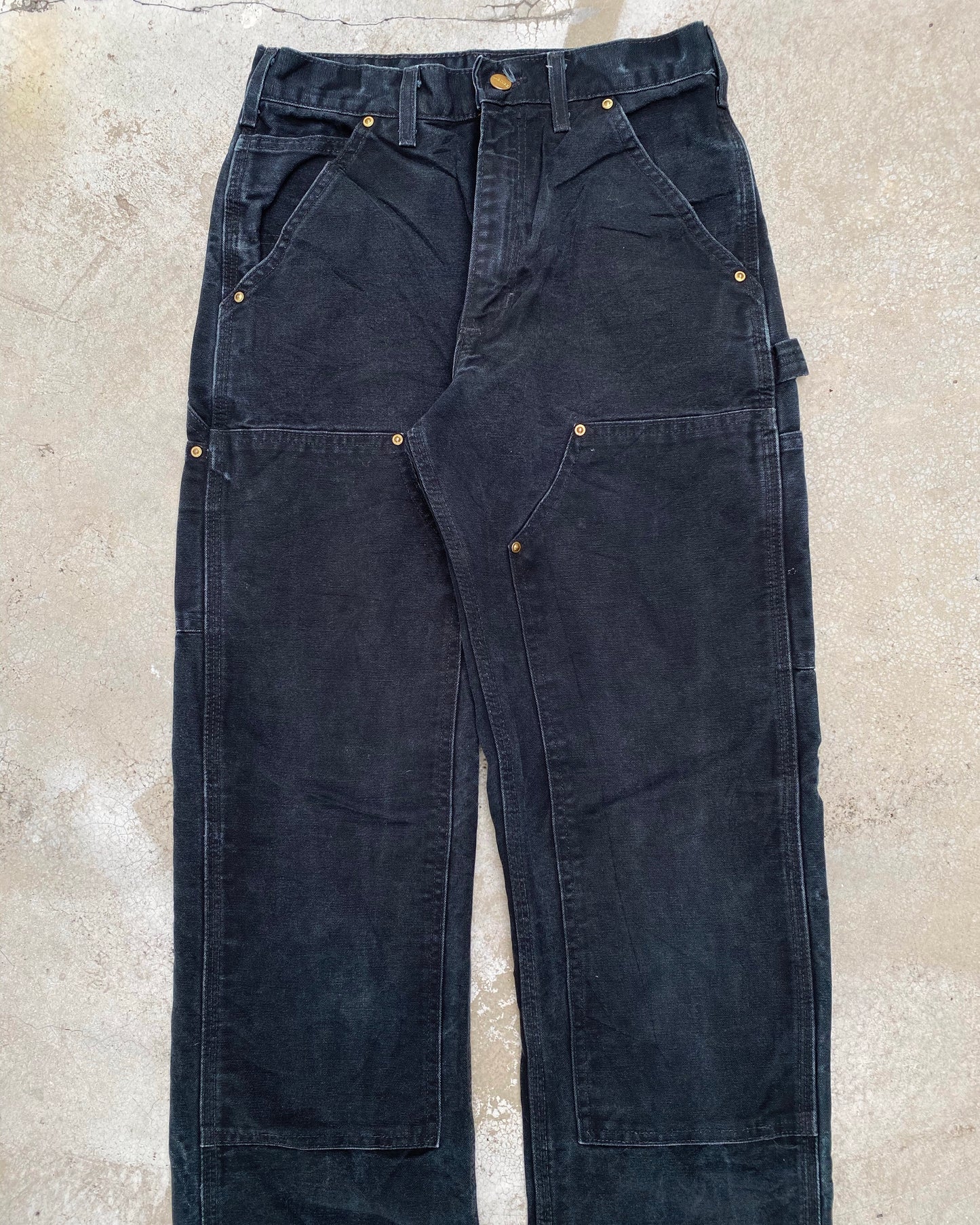 1990S BLACK CARHARTT DOUBLE KNEE PANTS (28X32)