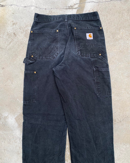 1990S BLACK CARHARTT DOUBLE KNEE PANTS (28X32)