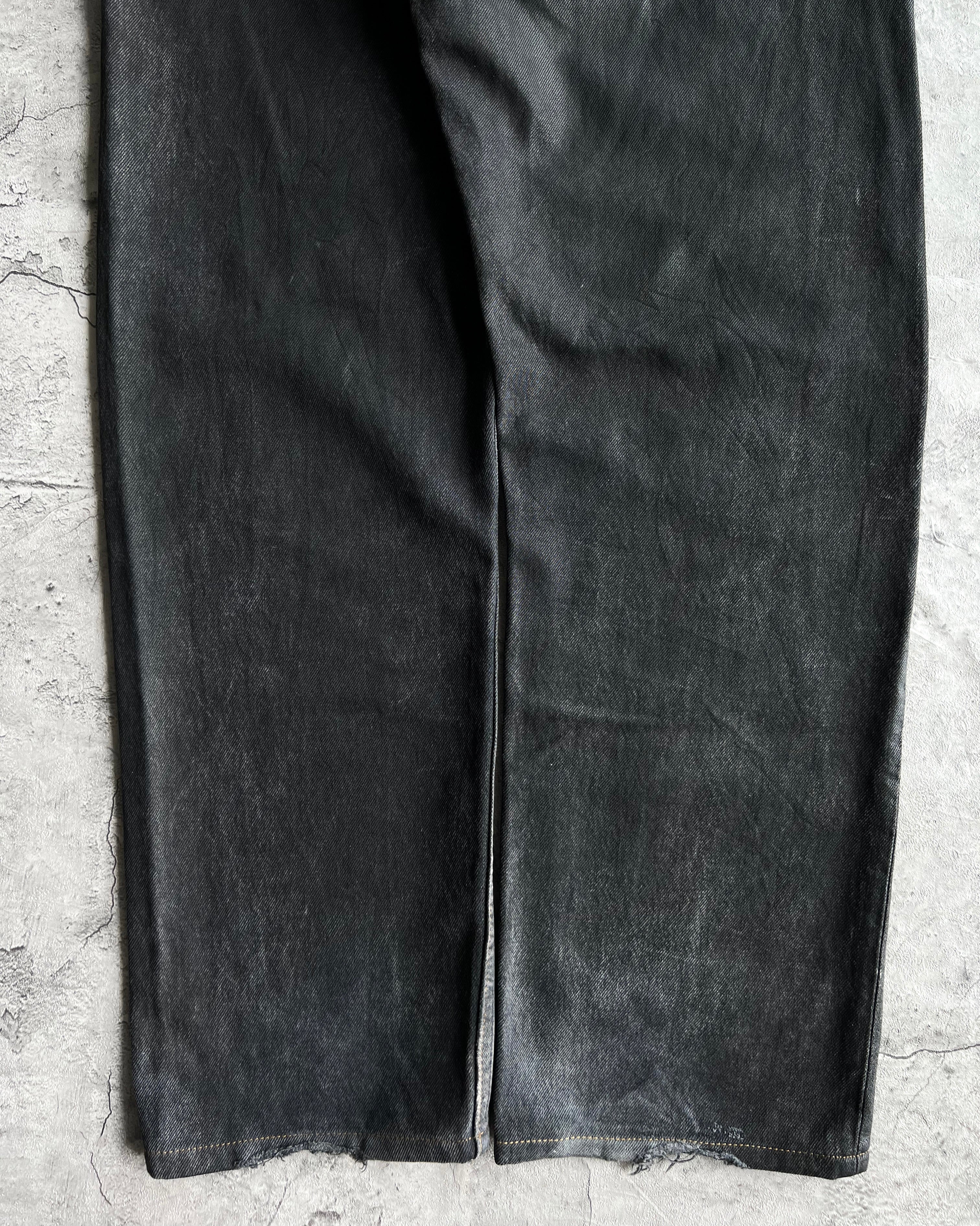 1990S WAXED BLACK LEVI'S 501 JEANS (33X32)
