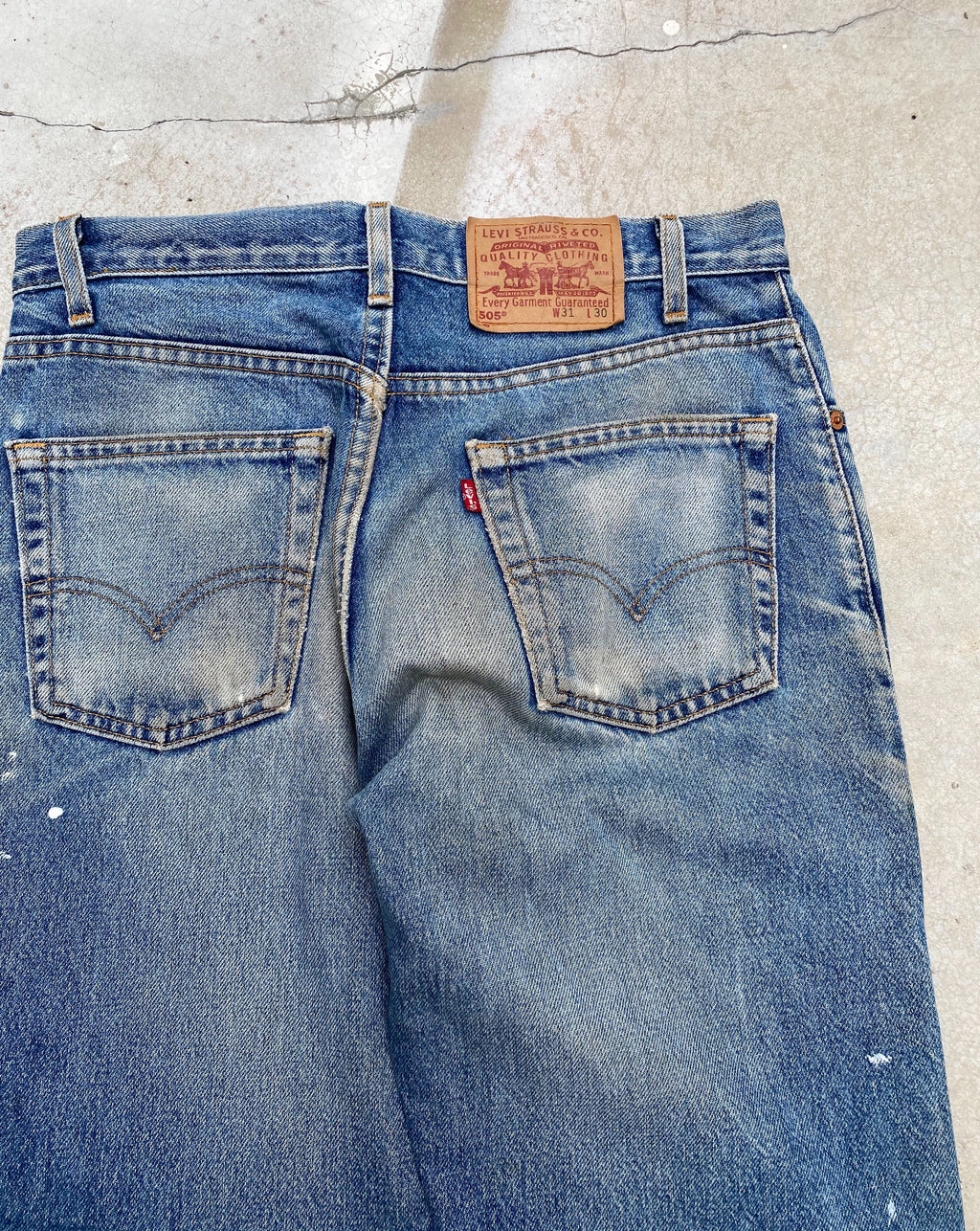 1990s Dirt Washed Painted Levi’s 505 Jeans