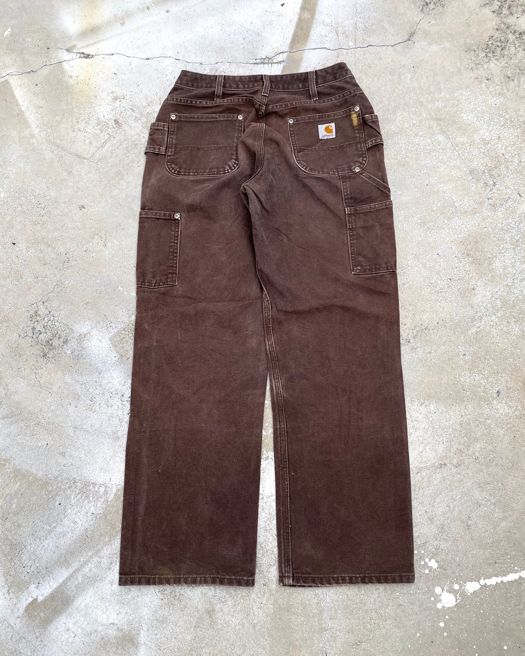 1990S SUN FADED BROWN CARHARTT DOUBLE KNEE PANTS (29X30)