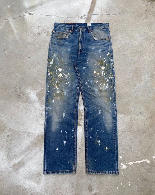 1990s Dirt Washed Painted Levi’s 505 Jeans