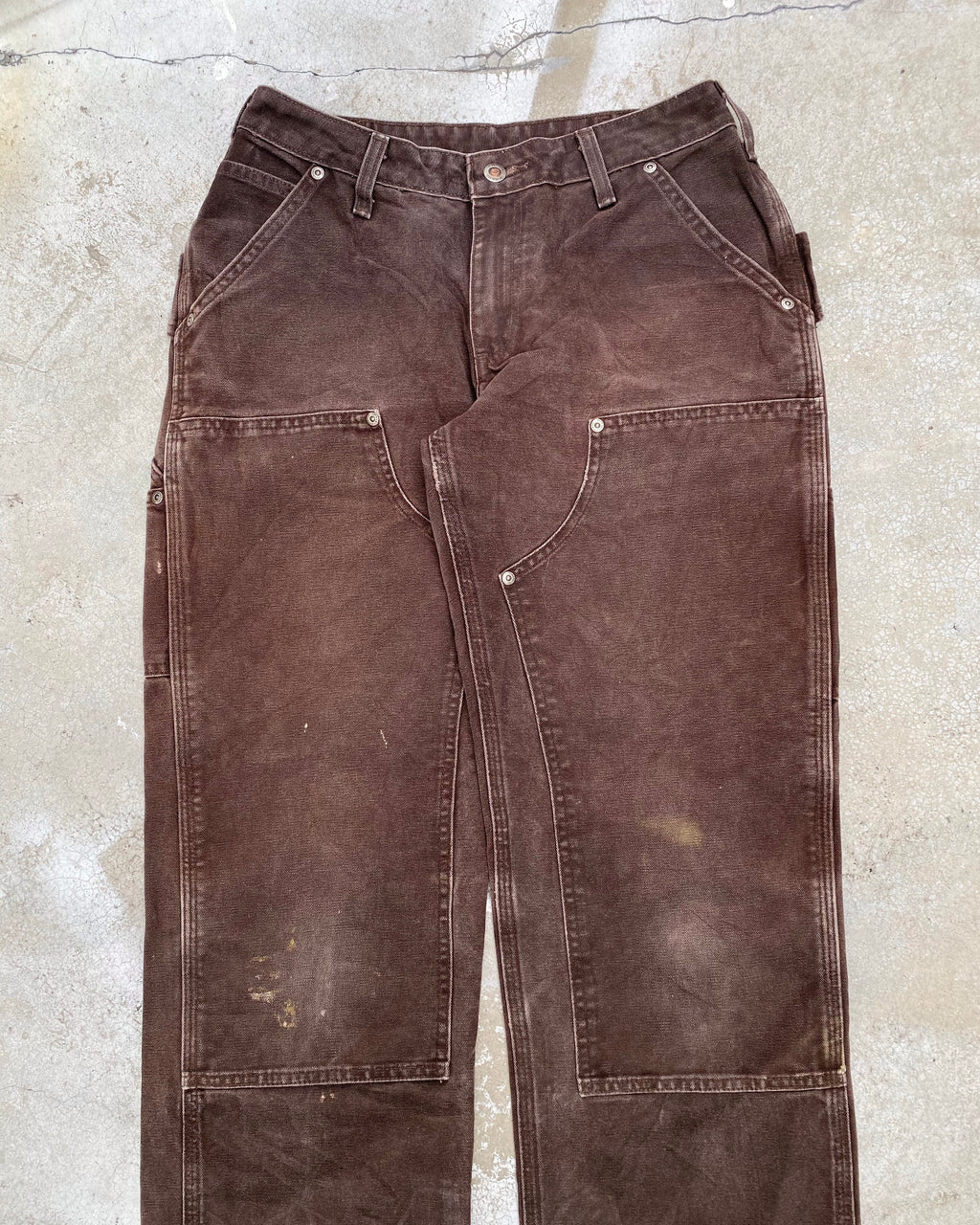 1990S SUN FADED BROWN CARHARTT DOUBLE KNEE PANTS (29X30)