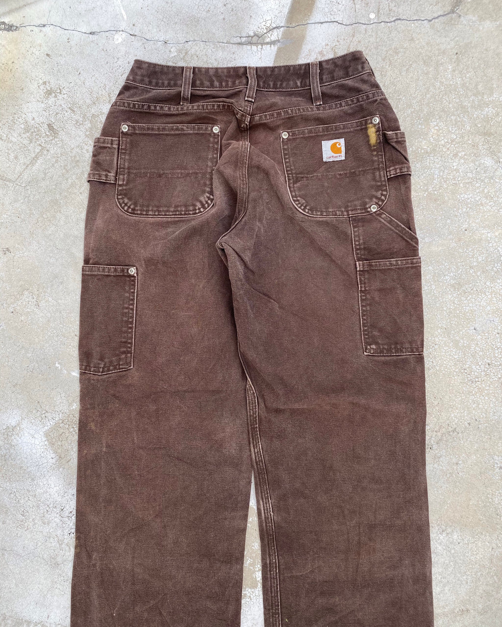 1990S SUN FADED BROWN CARHARTT DOUBLE KNEE PANTS (29X30)