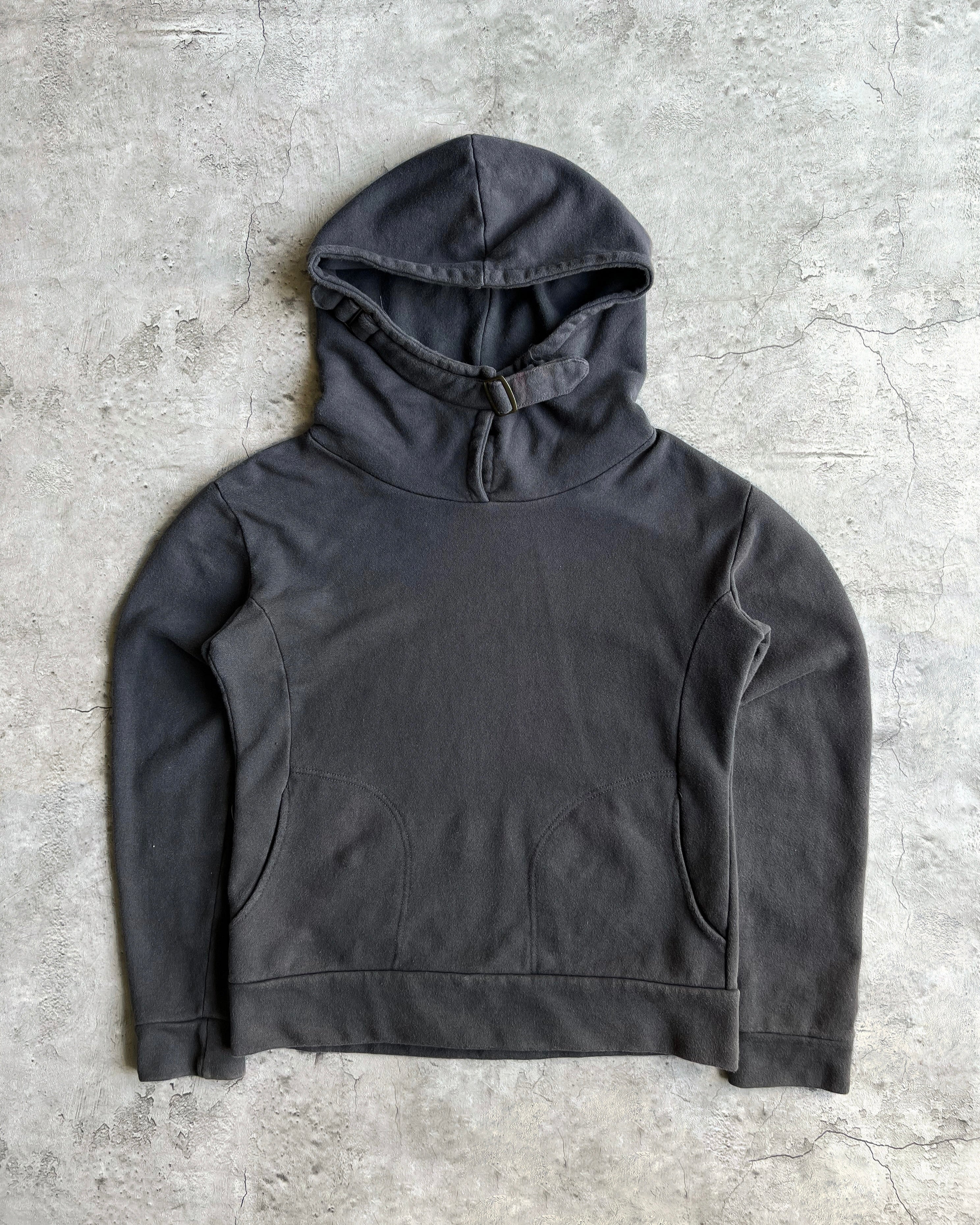 FADED BLACK NUMBER (N)INE SCUBA HOOD HOODIE (S/M)