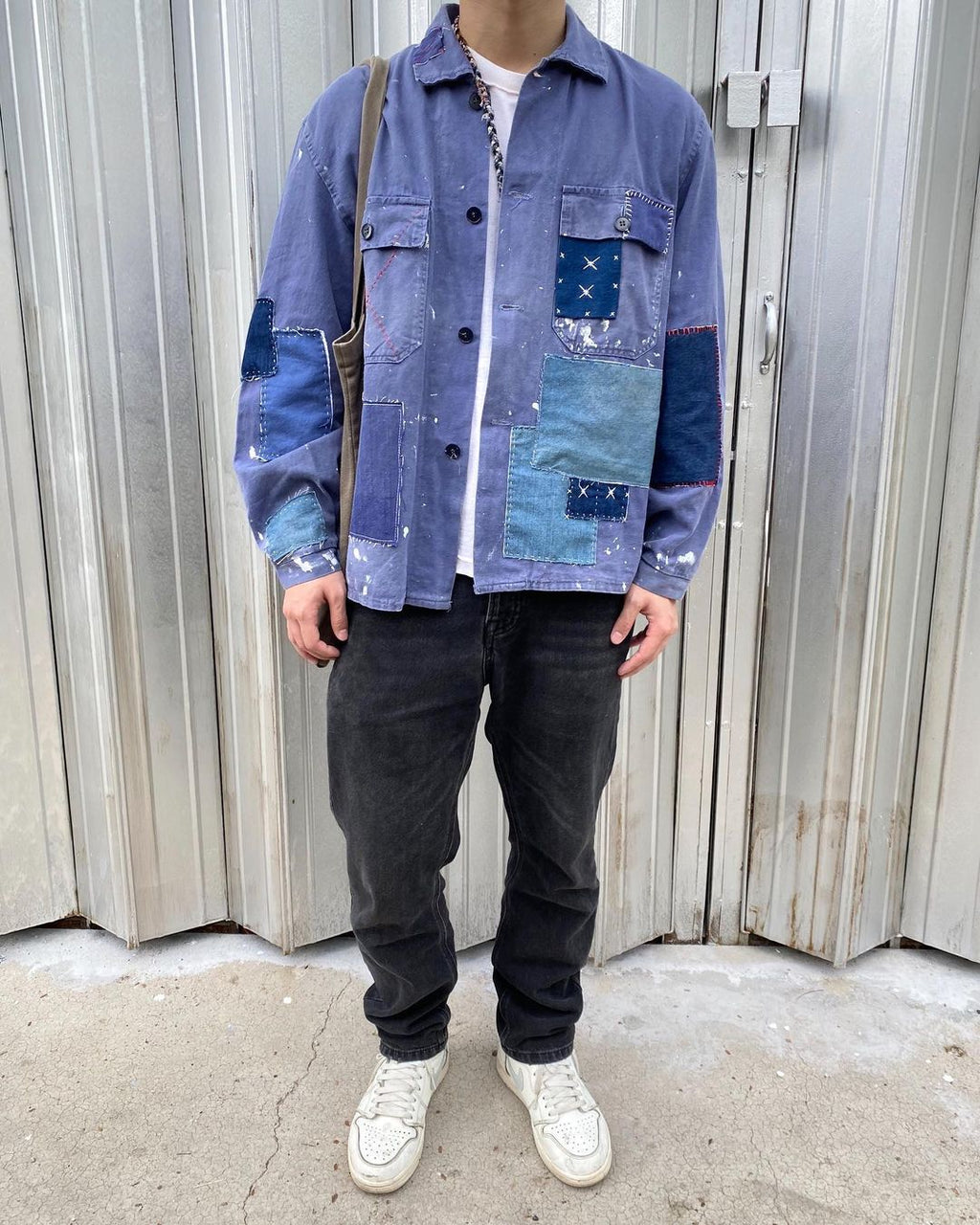 1970s Patched Herringbone French Workwear