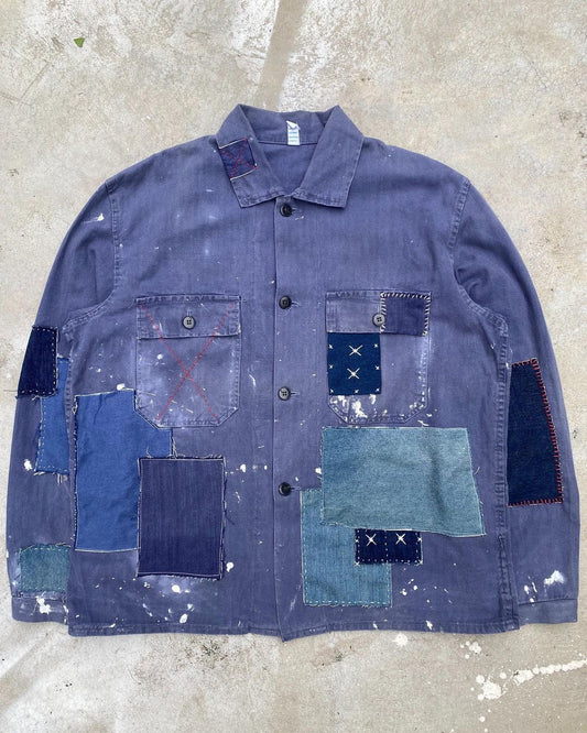 1970s Patched Herringbone French Workwear