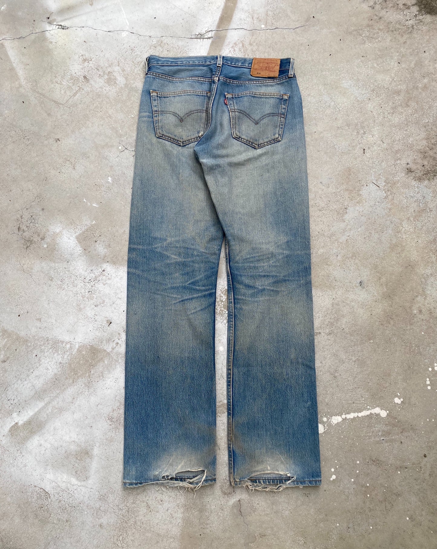 1990s Mud Washed Levi’s 501 Repaired Jeans