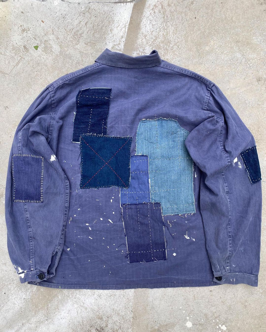1970s Patched Herringbone French Workwear