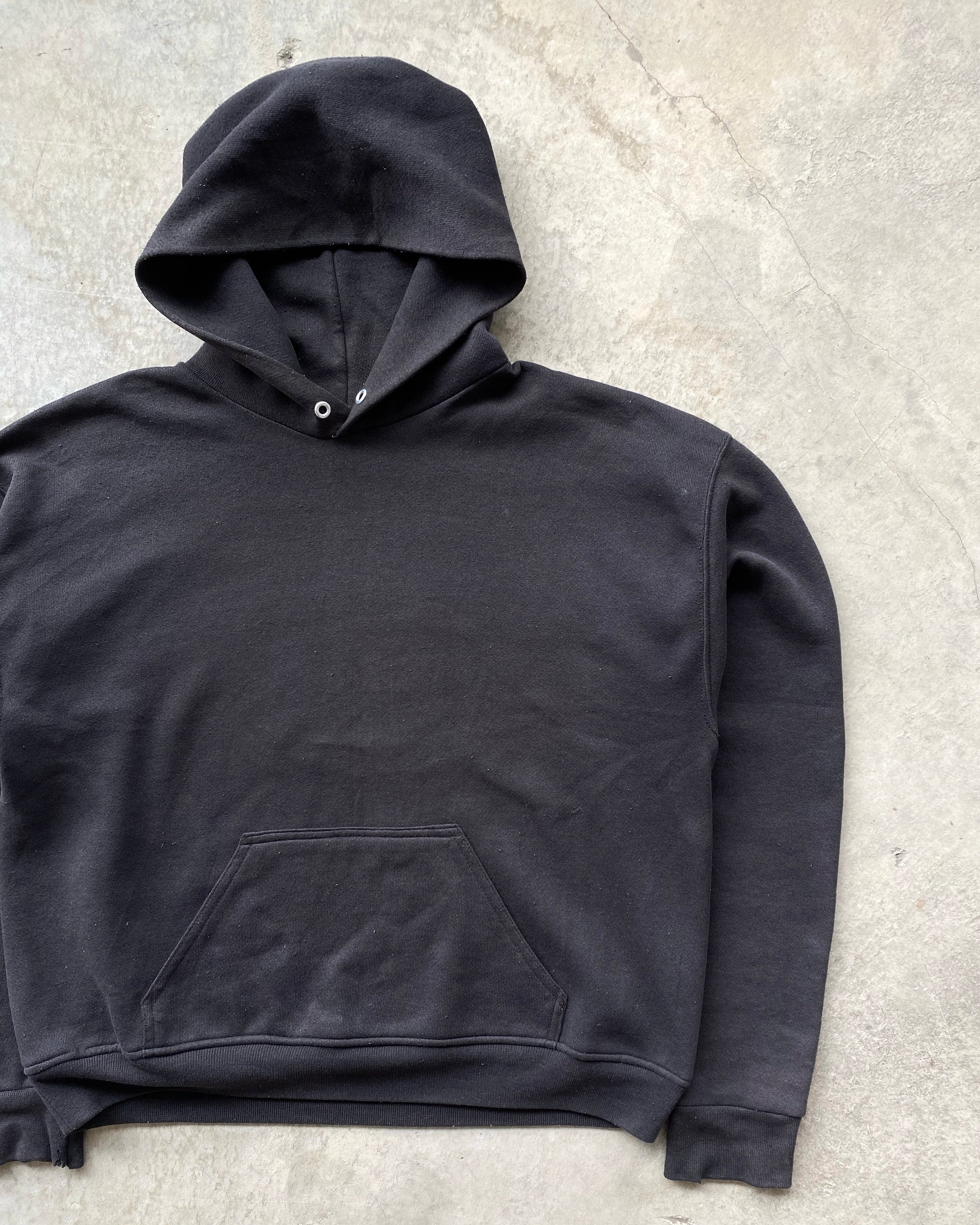 1990S FADED BLACK BLANK HOODIE (M-XL)