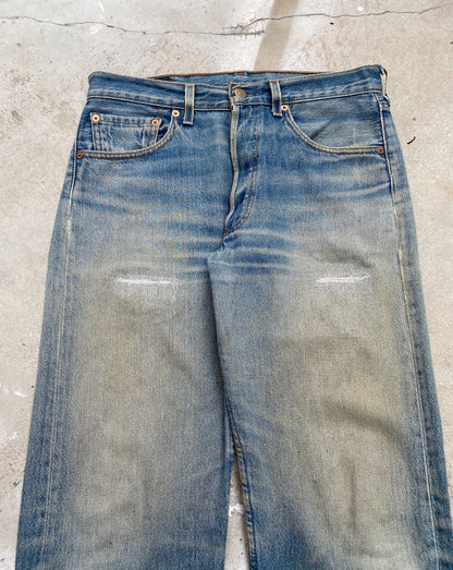 1990s Mud Washed Levi’s 501 Repaired Jeans