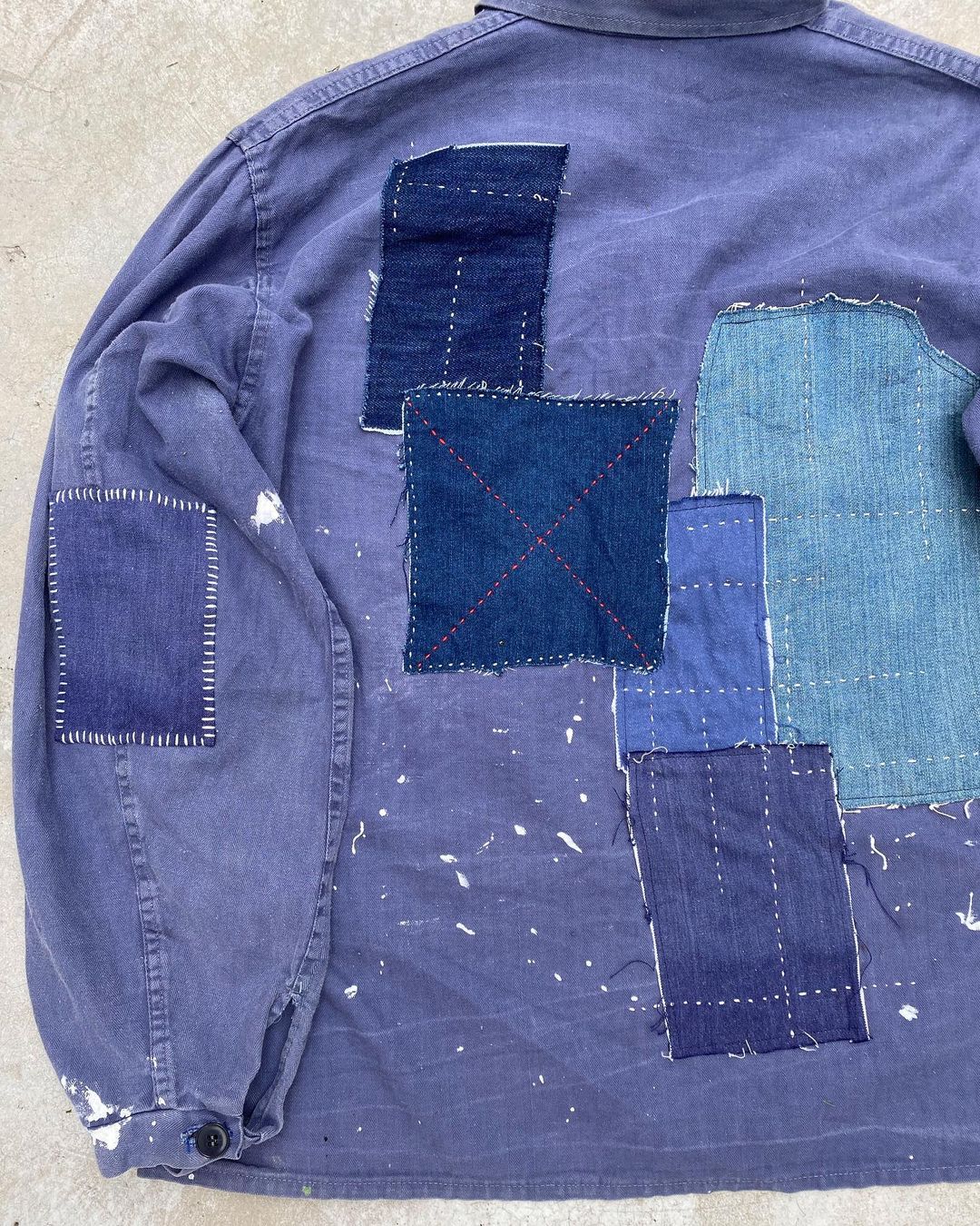 1970s Patched Herringbone French Workwear