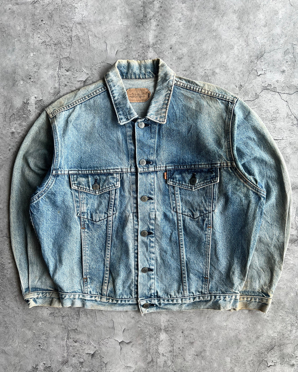 1990S FADED WASHED LEVI'S TYPE III DENIM TRUCKER JACKET (XL)