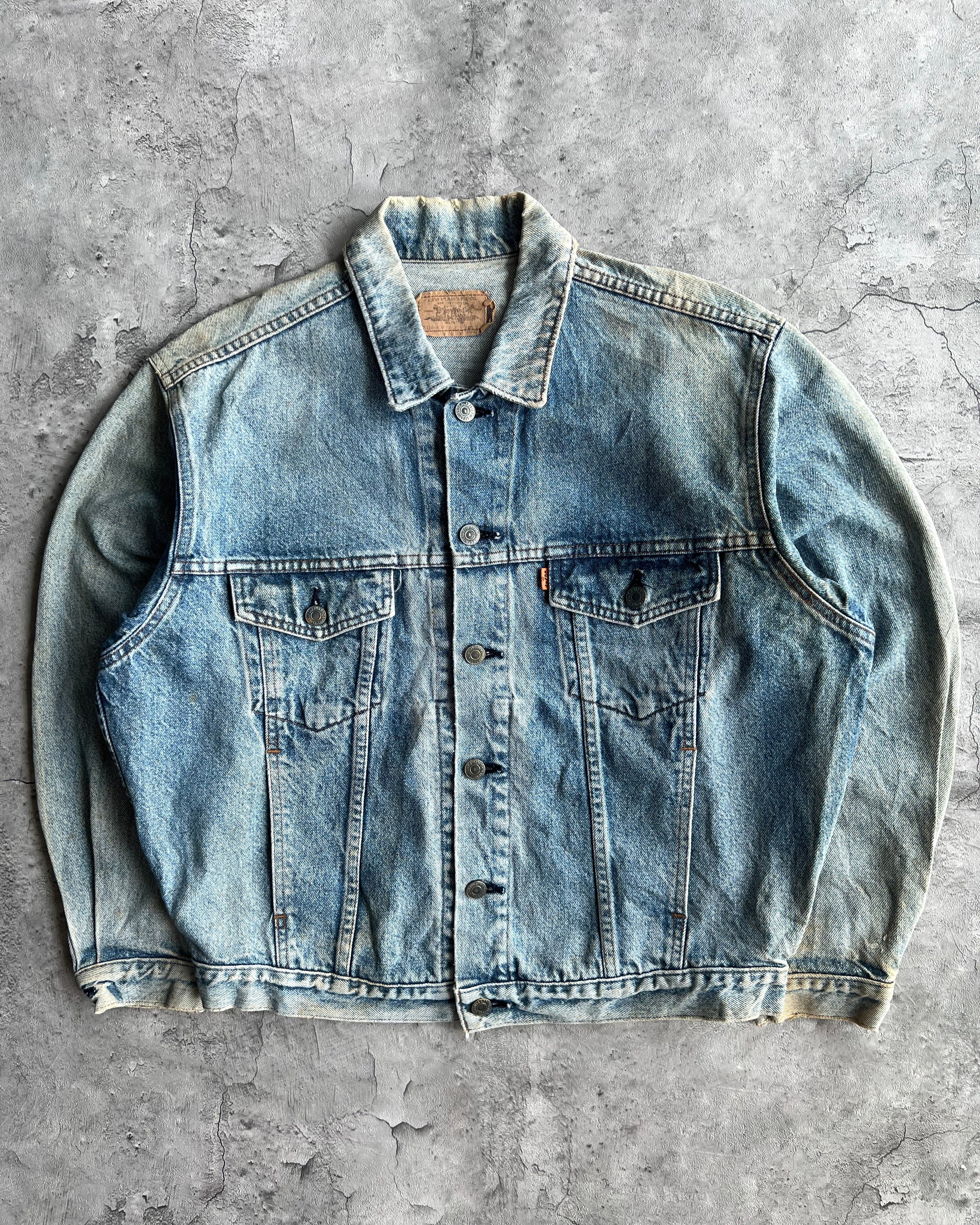 1990S FADED WASHED LEVI'S TYPE III DENIM TRUCKER JACKET (XL)