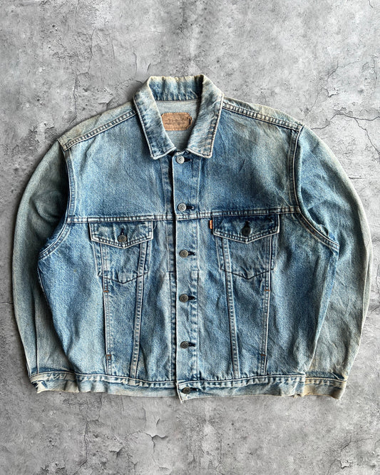 1990S FADED WASHED LEVI'S TYPE III DENIM TRUCKER JACKET (XL)